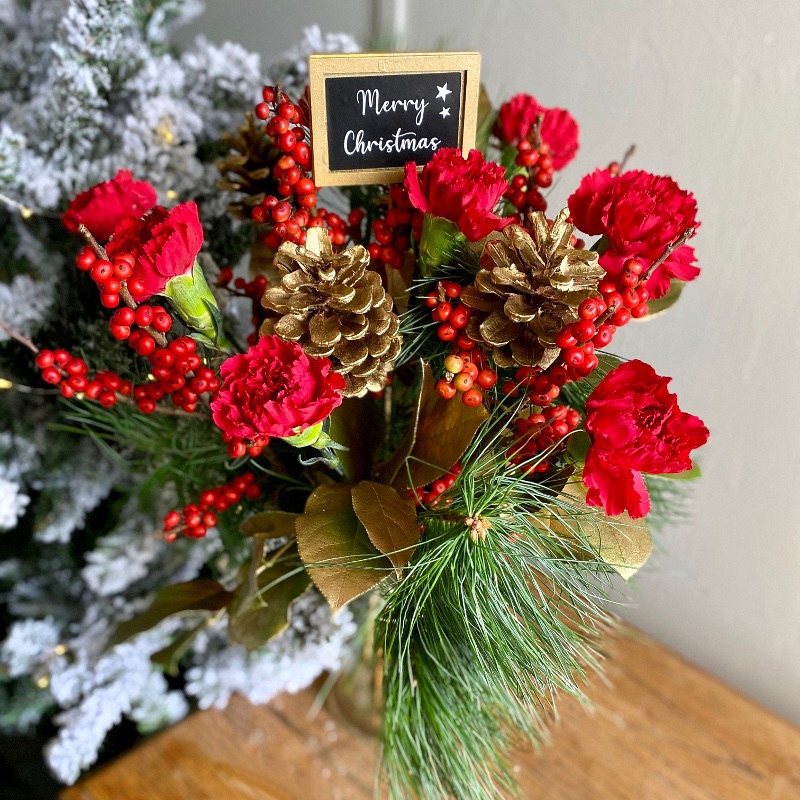 Christmas Cracker Bouquet by post to UK [United Kingdom] Flowers to UK